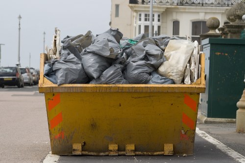Construction site with Junk Brothers waste clearance team